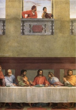 クリスチャン・イエス Painting - 最後の晩餐の詳細ルネッサンスのマニエリスムアンドレア デル サルト宗教的キリスト教徒